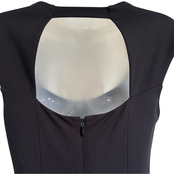 LBD Bebe Black Vintage-Inspired Pin-up Ruffle Waist Pencil Dress M - Picture 6 of 8